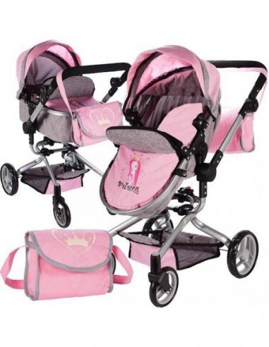 Vežimėlis metalinis 2 in 1 PRINCESS, 80x70x40...
