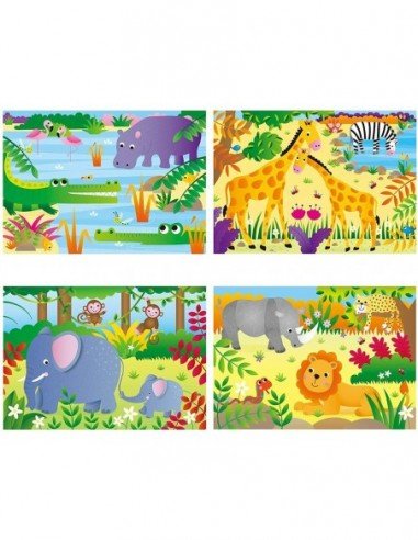 Dėlionė 4 in 1 PUZZLES JUNGLE 12, 16, 20, 24...