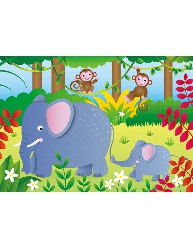 Dėlionė 4 in 1 PUZZLES JUNGLE 12, 16, 20, 24...