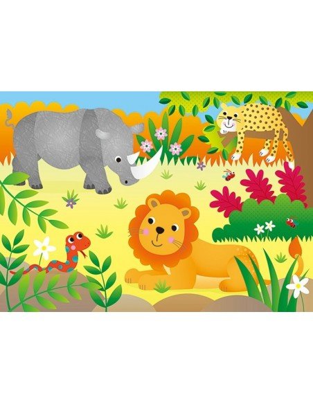 Dėlionė 4 in 1 PUZZLES JUNGLE 12, 16, 20, 24 det., Galt