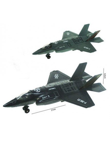 Lėktuvas metalinis F-35, 21 cm, su šviesa ir garsais