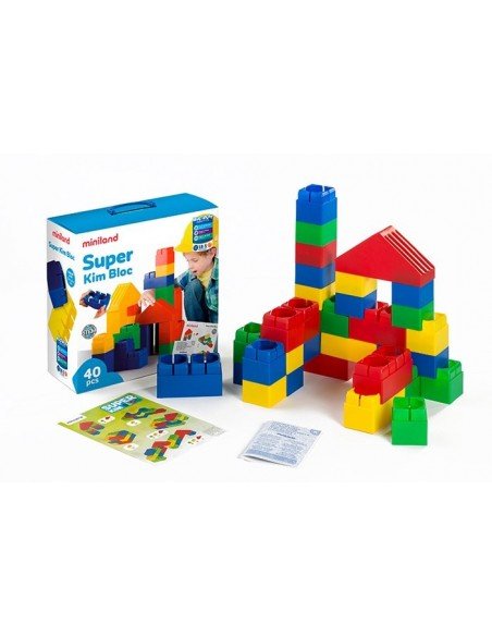 Konstruktorius KIM BLOC SUPER, 40 det., 18mėn+, minkštos kaladėlės 14x7x7.5cm didžio