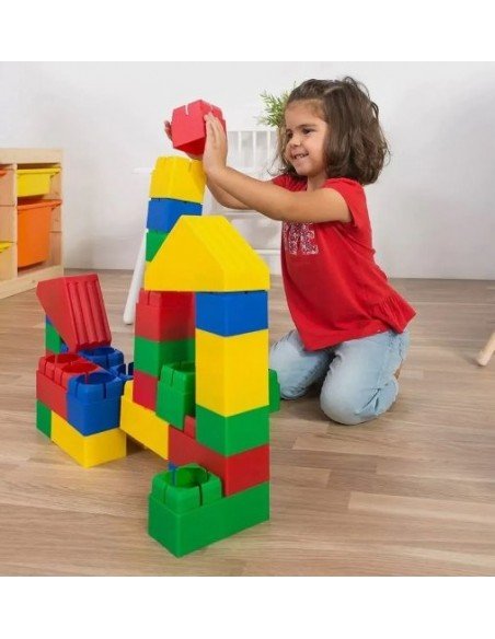 Konstruktorius KIM BLOC SUPER, 40 det., 18mėn+, minkštos kaladėlės 14x7x7.5cm didžio