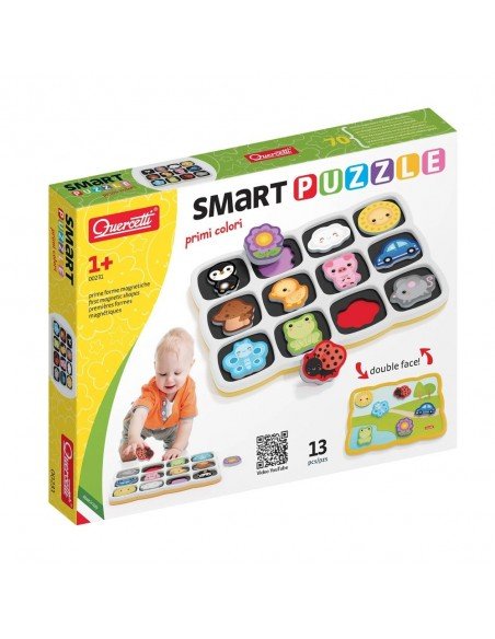 Žaidimas-dėlionė magnetinė dvipusė, spalvos SMART PUZZLE, 2 m.+, 36x28x6cm