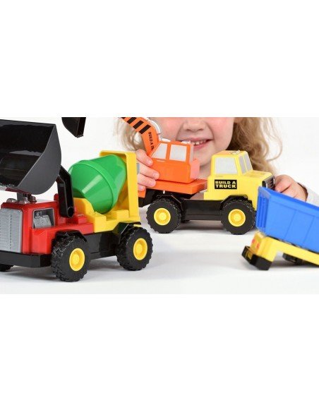 Magnetinis konstruktorius Build-A-Truck Statyba + Gelbėjimo tarnybos, su garsais 2m.+