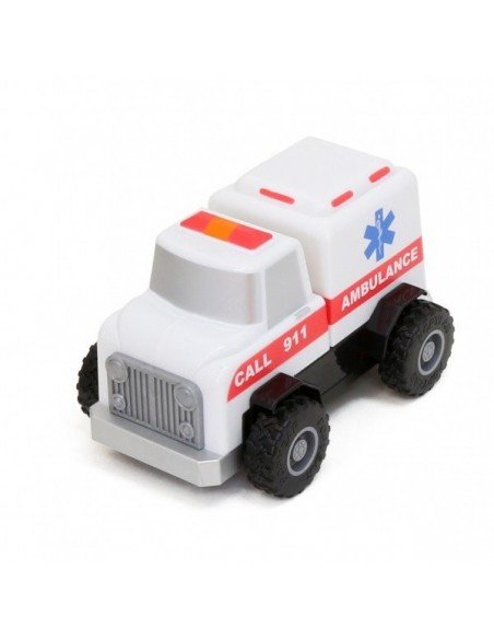 Magnetinis konstruktorius Build-A-Truck Statyba + Gelbėjimo tarnybos, su garsais 2m.+