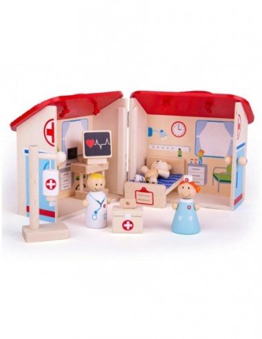 Medinė ligoninė MINI HOSPITAL 22x18x22 cm