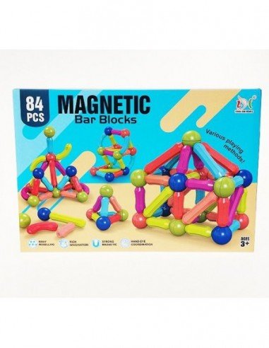 Magnetinis konstruktorius Bar Blocks, 84 det.,...
