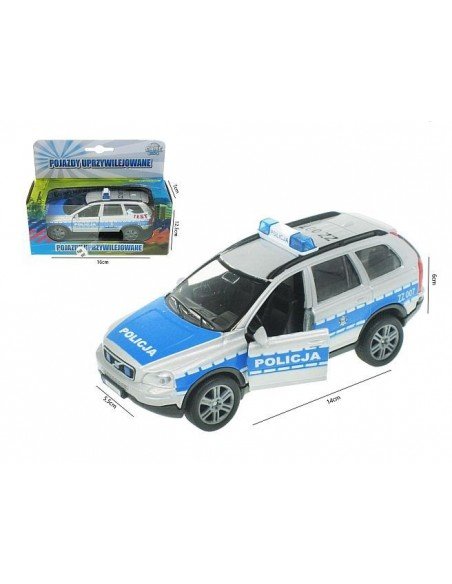 Mašina metaline VOLVO Policija su šviesa ir garsais, 14cm