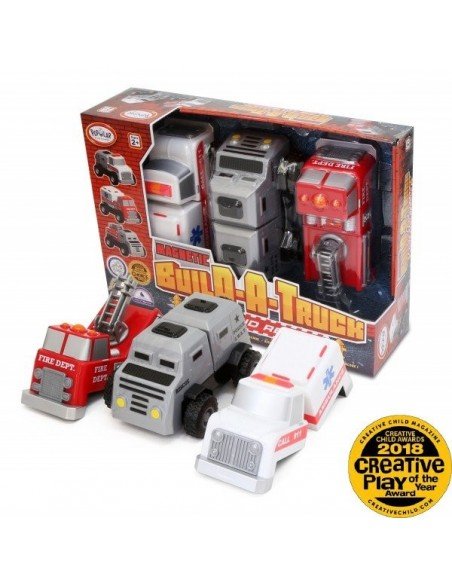 Magnetinis konstruktorius Build-A-Truck Fire and Rescue, 2m.+