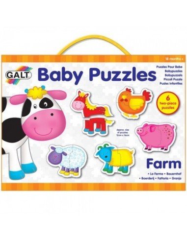 Dėlionė BABY PUZZLES FARM 2 det., 6 in 1 Galt