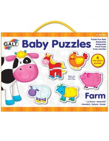Dėlionė BABY PUZZLES FARM 2 det., 6 in 1 Galt