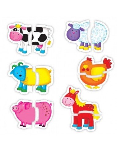 Dėlionė BABY PUZZLES FARM 2 det., 6 in 1 Galt
