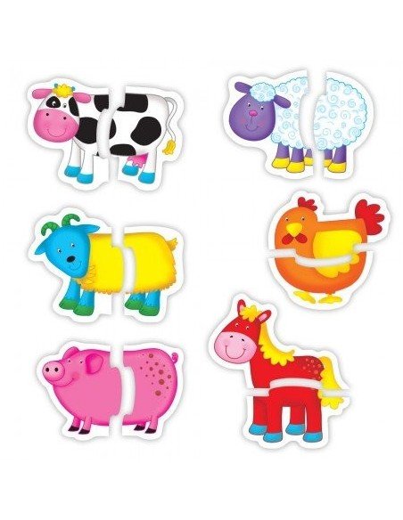 Dėlionė BABY PUZZLES FARM 2 det., 6 in 1 Galt