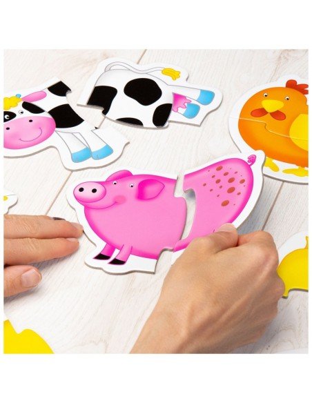Dėlionė BABY PUZZLES FARM 2 det., 6 in 1 Galt