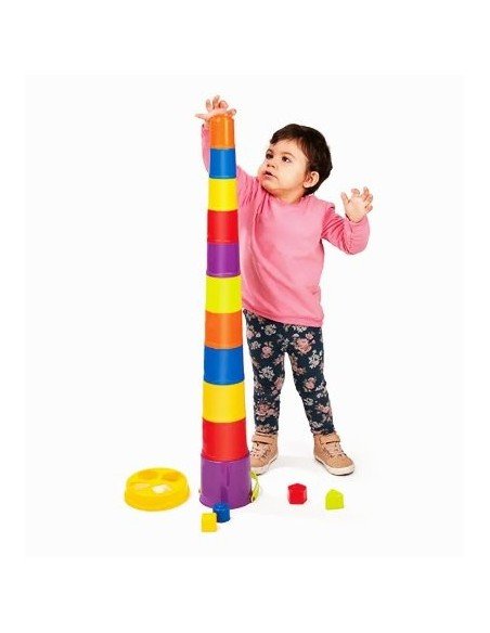 Gigantiška piramidė 95cm su formomis rūšiavimui, 12mėn.+