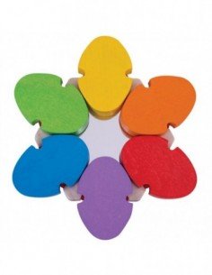 Žaislas kūdikiui medinis RAINBOW STAR, su veidrodėliu 3mėn.+ 2