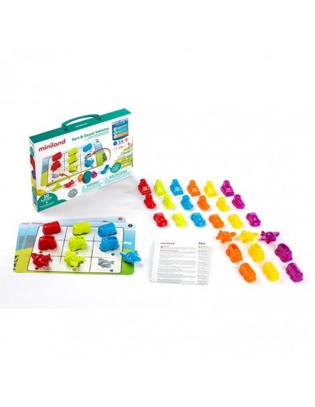 Rūšiavimo ir skaičiavimo žaidimas SORT AND COUNT VEHICLES, 3m.+