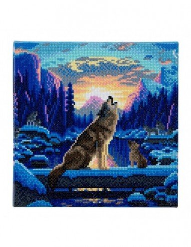 Rinkinys CRYSTAL ART Vilkas 8m.+ įrėmintas,...