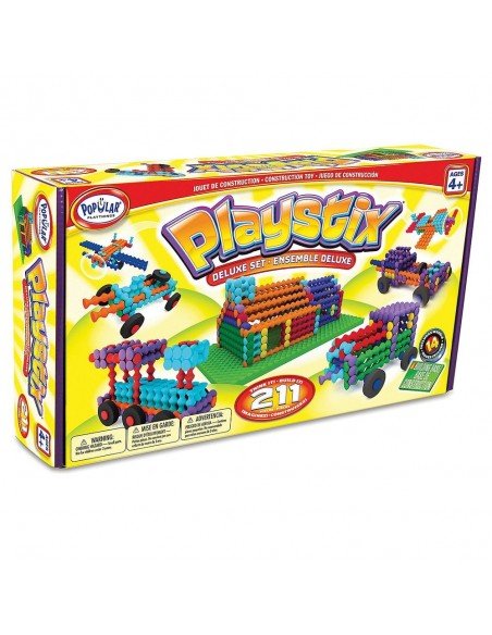 Konstruktorius Playstix Deluxe Set su pagrindu, 211 det., 4m.+