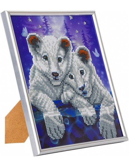 Rinkinys CRYSTAL ART Liūtukai, 8m.+ su rėmeliu 25x21cm