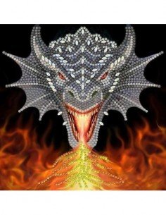 Rinkinys CRYSTAL ART Slibinas Fire, 8m.+, formatas 18x18cm