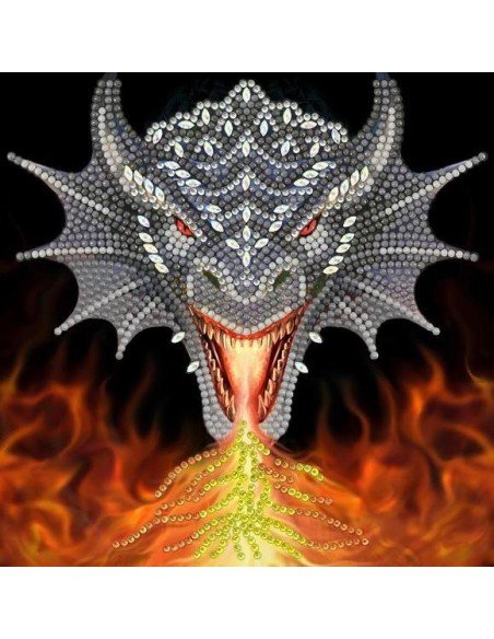 Rinkinys CRYSTAL ART Slibinas Fire, 8m.+, formatas 18x18cm
