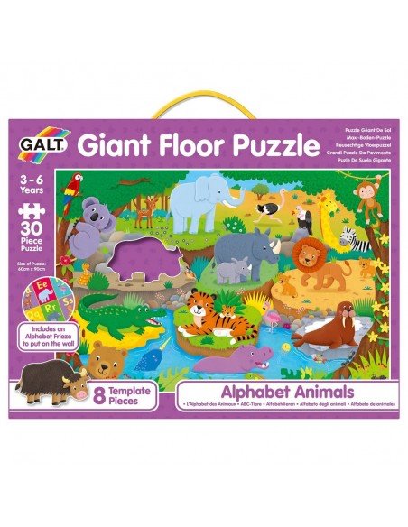 Grindų dėlionė ALPHABET ANIMALS, 30 det., formatas 60x90cm, Galt