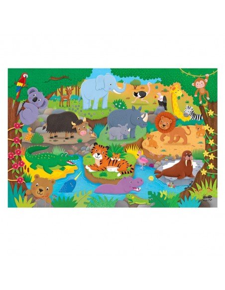 Grindų dėlionė ALPHABET ANIMALS, 30 det., formatas 60x90cm, Galt