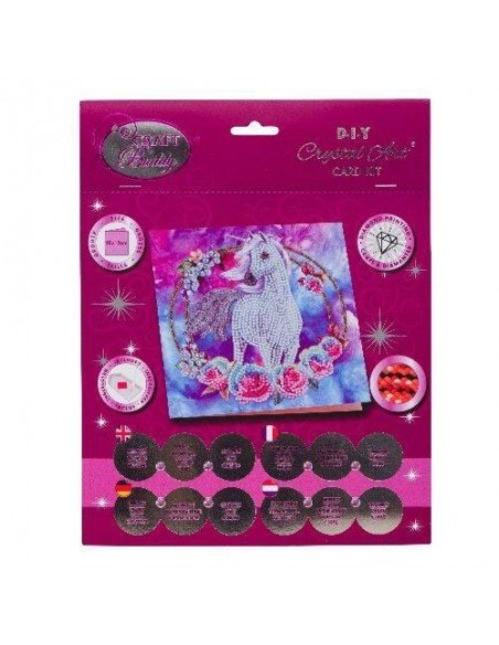 Rinkinys CRYSTAL ART Unicorn Garland, 8m.+, formatas 18x18cm