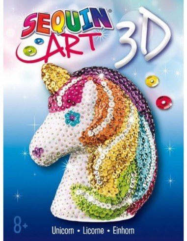 Rinkinys kūrybai 3D SEQUIN ART vienaragis