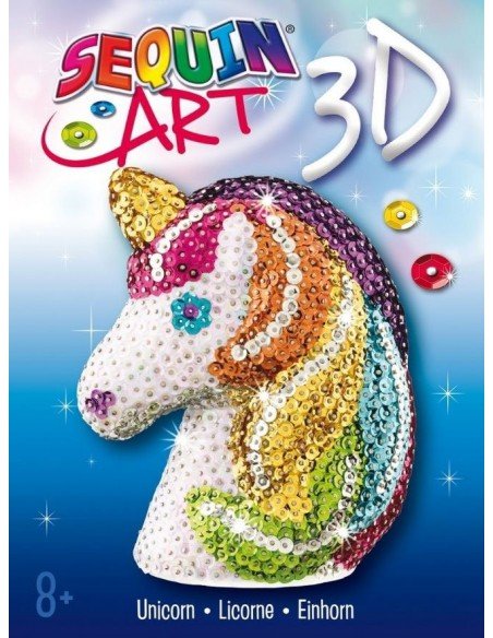 Rinkinys kūrybai 3D SEQUIN ART vienaragis