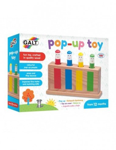 Žaidimas iš medžio POP-UP TOY, 12 mėn.+, Galt