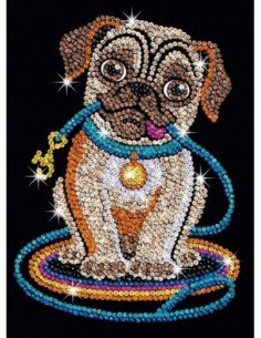 Rinkinys kūrybai SEQUIN RED Šuniukas PUG, 6m.+