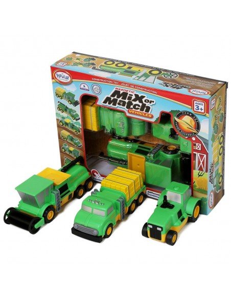 Magnetinis konstruktorius Mix or Match Vehicles Farm, 3m.+