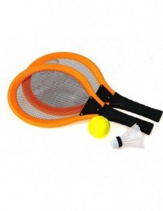 Badmintonas, 2 minkštos rakėtės + 1 did. skraidukas+...