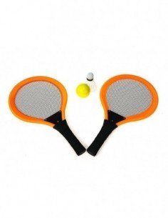 Badmintonas, 2 minkštos rakėtės + 1 did. skraidukas+... 2