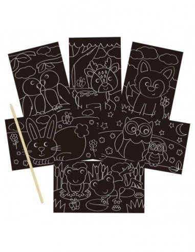 Rinkinys SCRATCH PICTURES, 6 lapai 14x8cm...