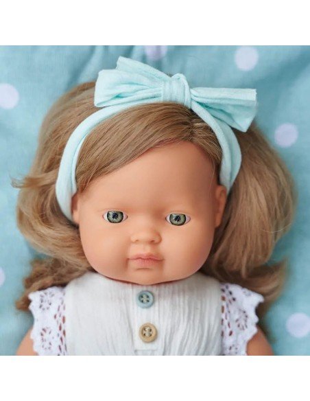 Lėlė mergaitė šviesiaplaukė, 38 cm, 10 mėn.+