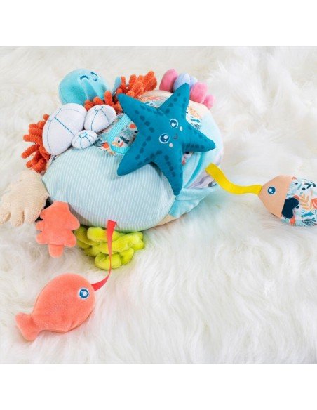 Minkštas sensorinis žaislas kūdikiui SENSORIAL REEF, 22xcm, 0-24 mėn.