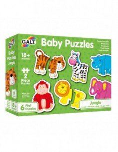 Dėlionė BABY PUZZLES JUNGLE, 2 det., 6 in 1, Galt
