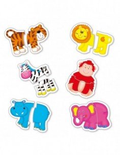 Dėlionė BABY PUZZLES JUNGLE, 2 det., 6 in 1, Galt 2