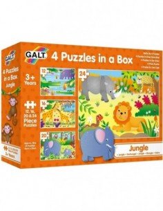 Dėlionė 4 in 1 PUZZLES JUNGLE 12, 16, 20, 24 det., Galt