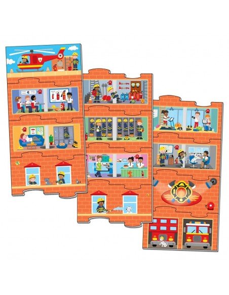 Dėlionė TOWER PUZZLE FIRE STATION 12 det., 2m.+, formatas 108x18cm,  Galt