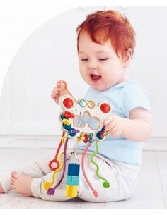 Kramtukas montessori drugelis PULL STRING 5 in 1, 12 mėn.+