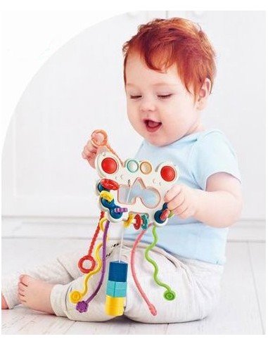 Kramtukas montessori drugelis PULL STRING 5 in...