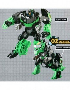 Rodotas-transformeris STEEL CABLE 20cm, juodai-žalias 2