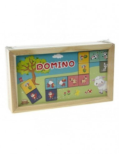 Medinis domino su gyvūnais,17x10cm