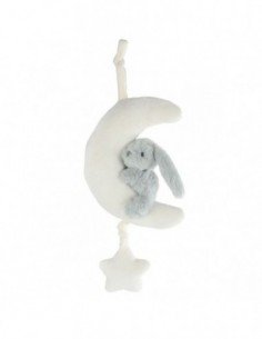 Minkštas muzikinis triušis ant mėnulio, 30cm, 0 mėn.+