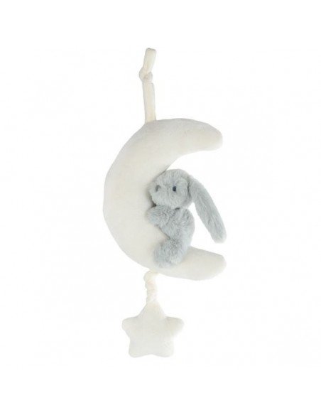 Minkštas muzikinis triušis ant mėnulio, 30cm, 0 mėn.+